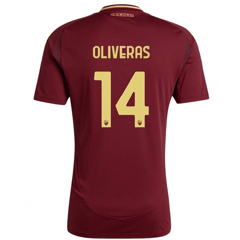 Danxen Damen Jan Oliveras #14 Rot Braun Gold Heimtrikot Trikot 2024/25 T-Shirt