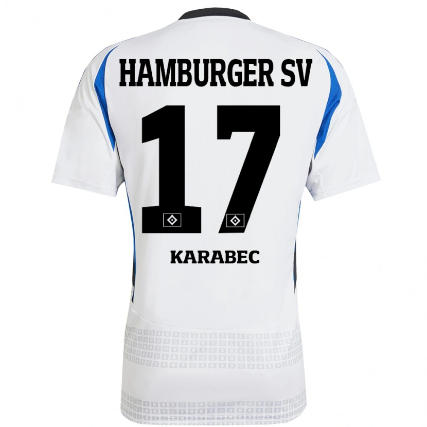 Danxen Damen Adam Karabec #17 Weiß Blau Heimtrikot Trikot 2024/25 T-Shirt