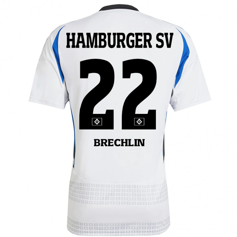 Danxen Damen Bjarne Brechlin #22 Weiß Blau Heimtrikot Trikot 2024/25 T-Shirt