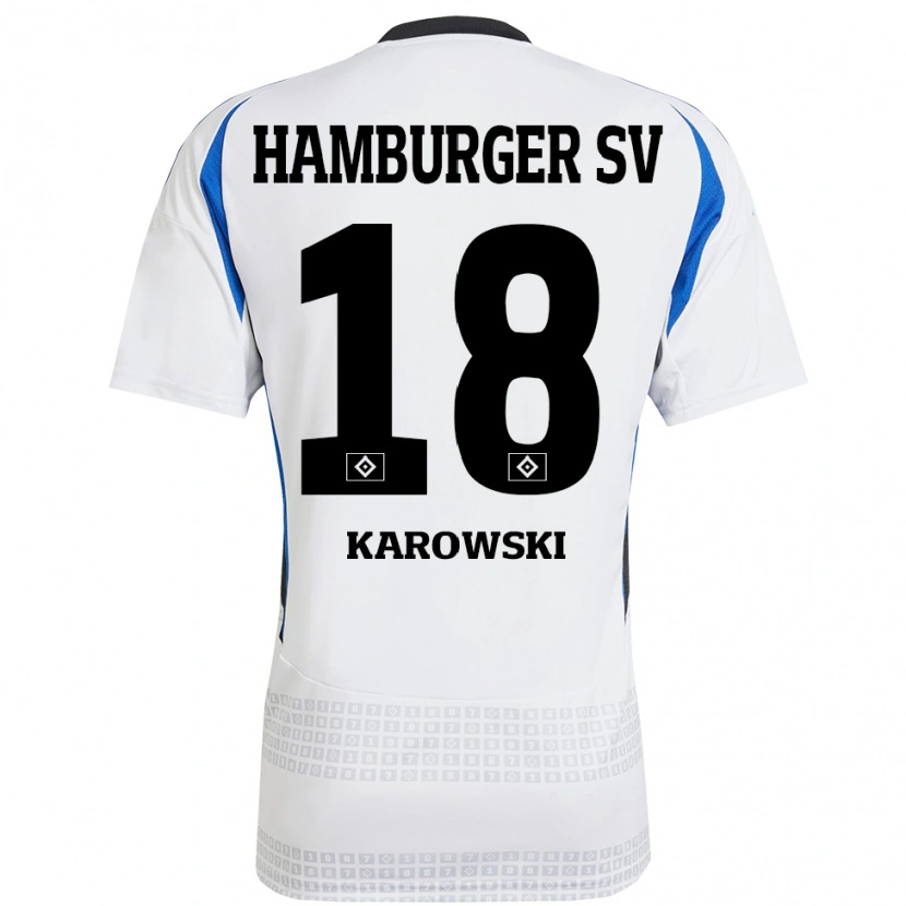 Danxen Damen Nele Karowski #18 Weiß Blau Heimtrikot Trikot 2024/25 T-Shirt