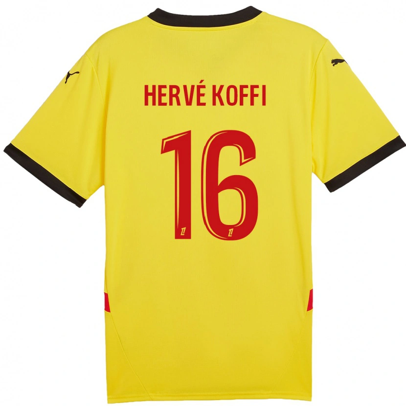 Danxen Damen Hervé Koffi #16 Gelb Rot Heimtrikot Trikot 2024/25 T-Shirt