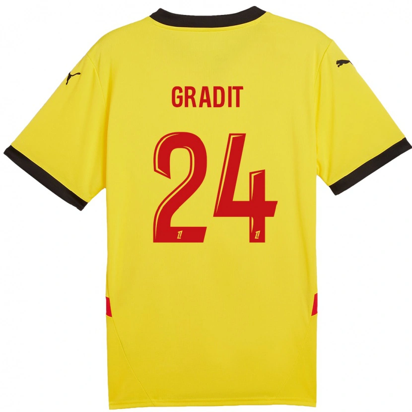 Danxen Damen Jonathan Gradit #24 Gelb Rot Heimtrikot Trikot 2024/25 T-Shirt