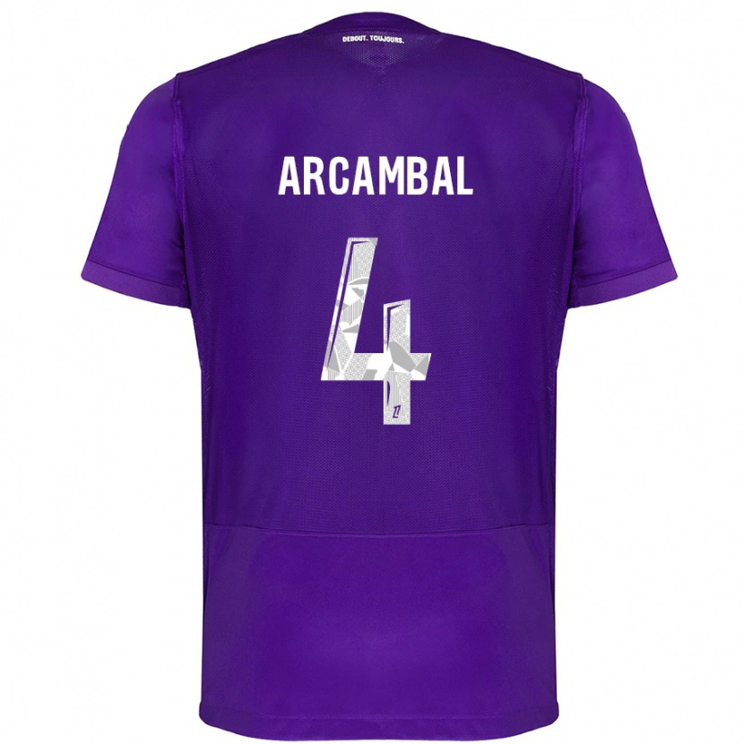 Danxen Damen Anais Arcambal #4 Violett Weiß Heimtrikot Trikot 2024/25 T-Shirt