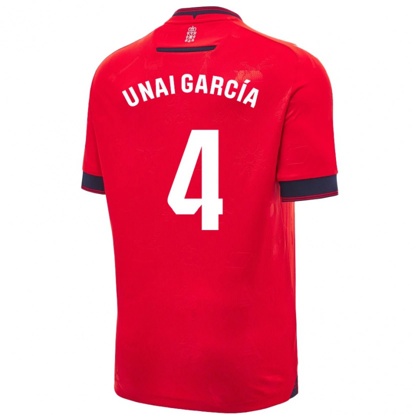 Danxen Damen Unai García #4 Rot Weiß Heimtrikot Trikot 2024/25 T-Shirt