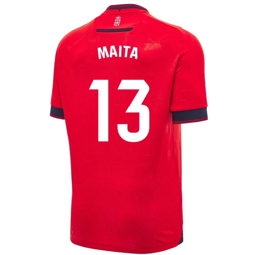 Danxen Damen Maitane Zalba Irañeta #13 Rot Weiß Heimtrikot Trikot 2024/25 T-Shirt