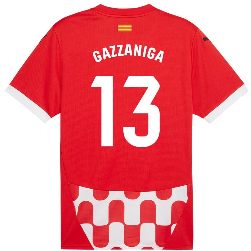 Danxen Damen Paulo Gazzaniga #13 Rot Weiß Heimtrikot Trikot 2024/25 T-Shirt