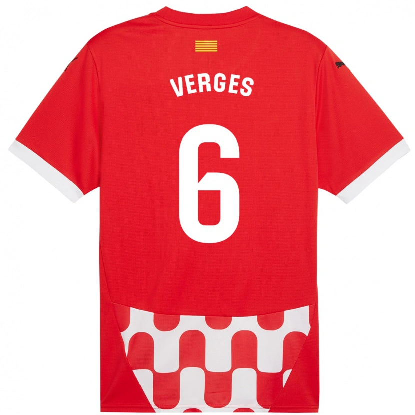 Danxen Damen Mar Vergés #6 Rot Weiß Heimtrikot Trikot 2024/25 T-Shirt