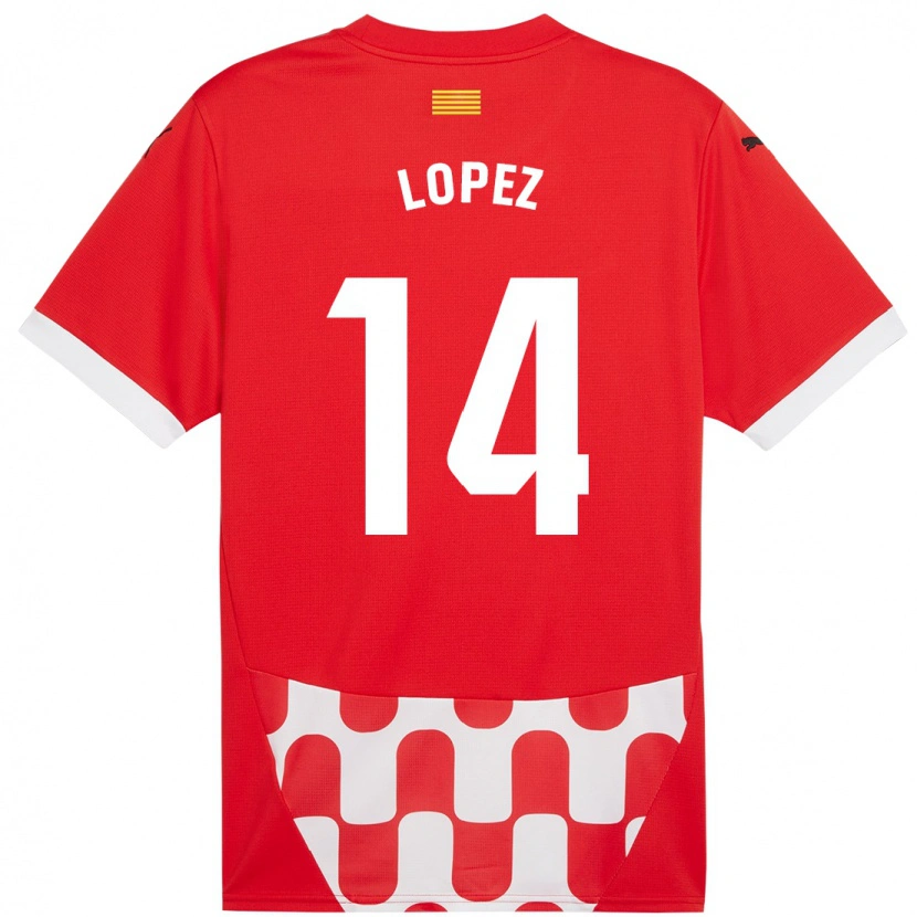 Danxen Damen Judith López #14 Rot Weiß Heimtrikot Trikot 2024/25 T-Shirt