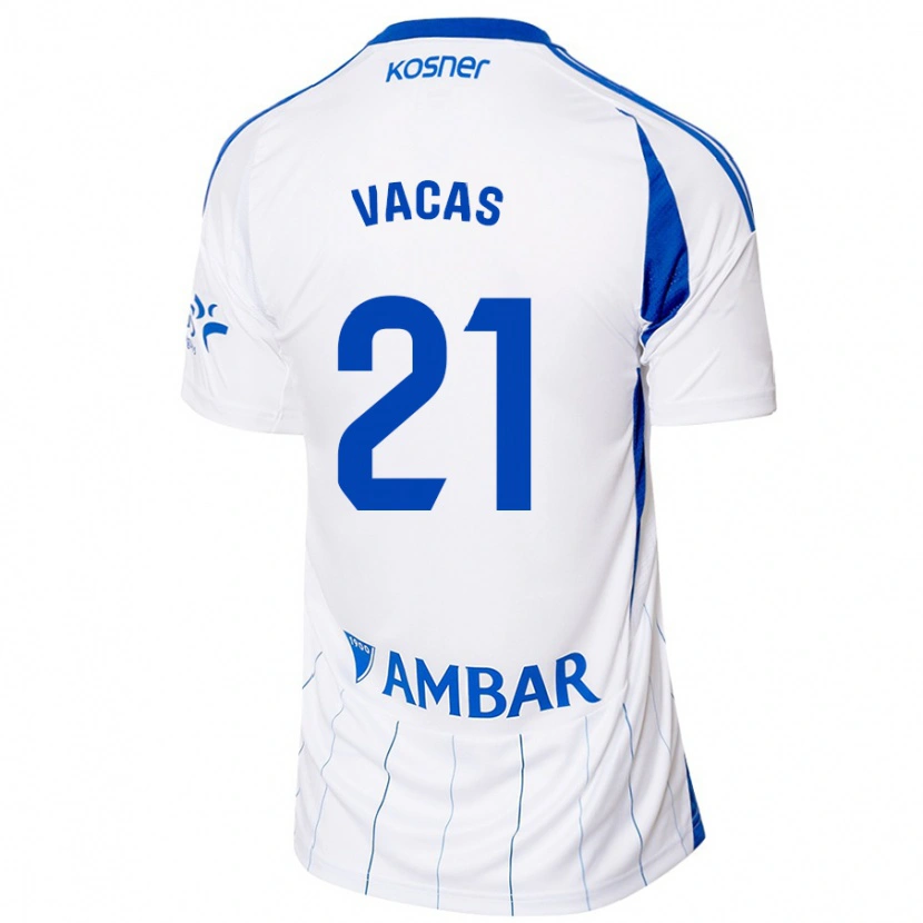 Danxen Damen Óscar Vacas #21 Rot Weiß Heimtrikot Trikot 2024/25 T-Shirt