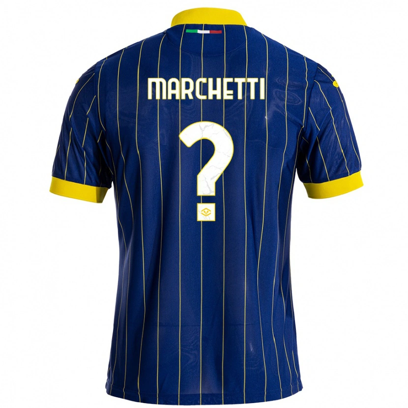 Danxen Damen Nicolò Marchetti #0 Blau Gelb Heimtrikot Trikot 2024/25 T-Shirt