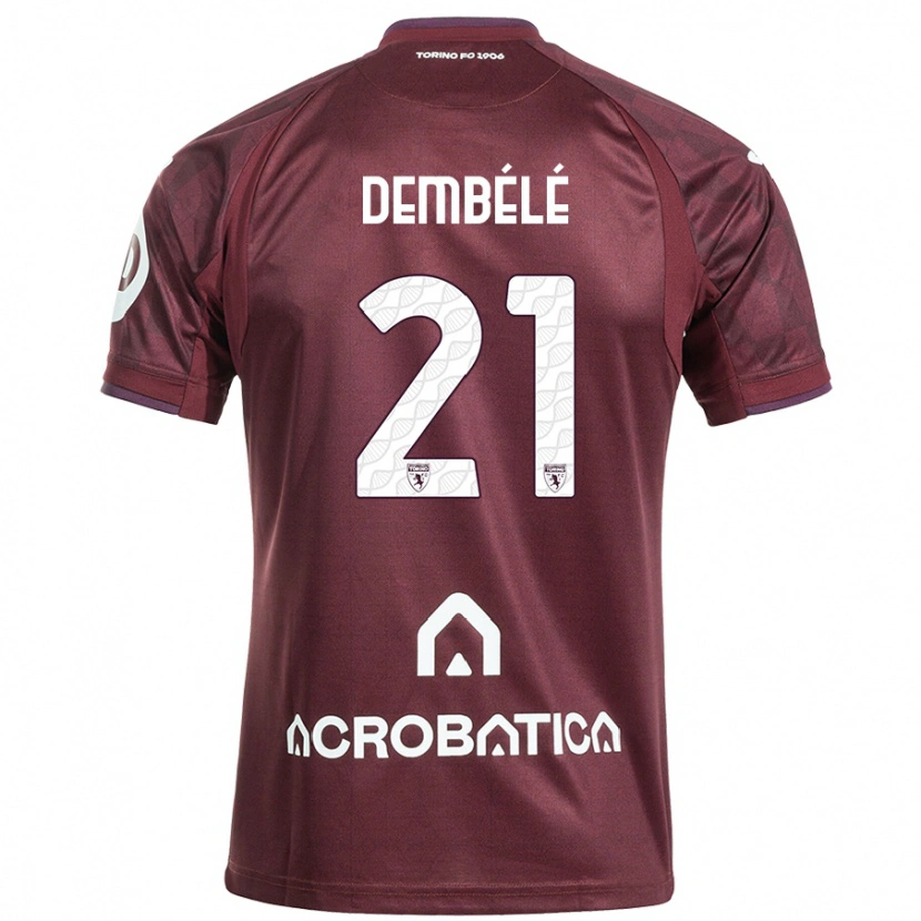 Danxen Damen Ali Dembélé #21 Kastanienbraun Weiß Heimtrikot Trikot 2024/25 T-Shirt
