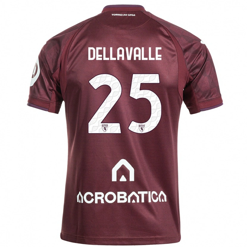 Danxen Damen Alessandro Dellavalle #25 Kastanienbraun Weiß Heimtrikot Trikot 2024/25 T-Shirt