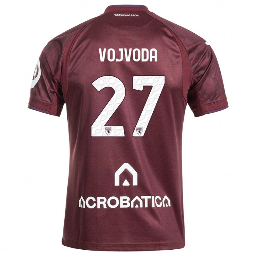 Danxen Damen Mërgim Vojvoda #27 Kastanienbraun Weiß Heimtrikot Trikot 2024/25 T-Shirt