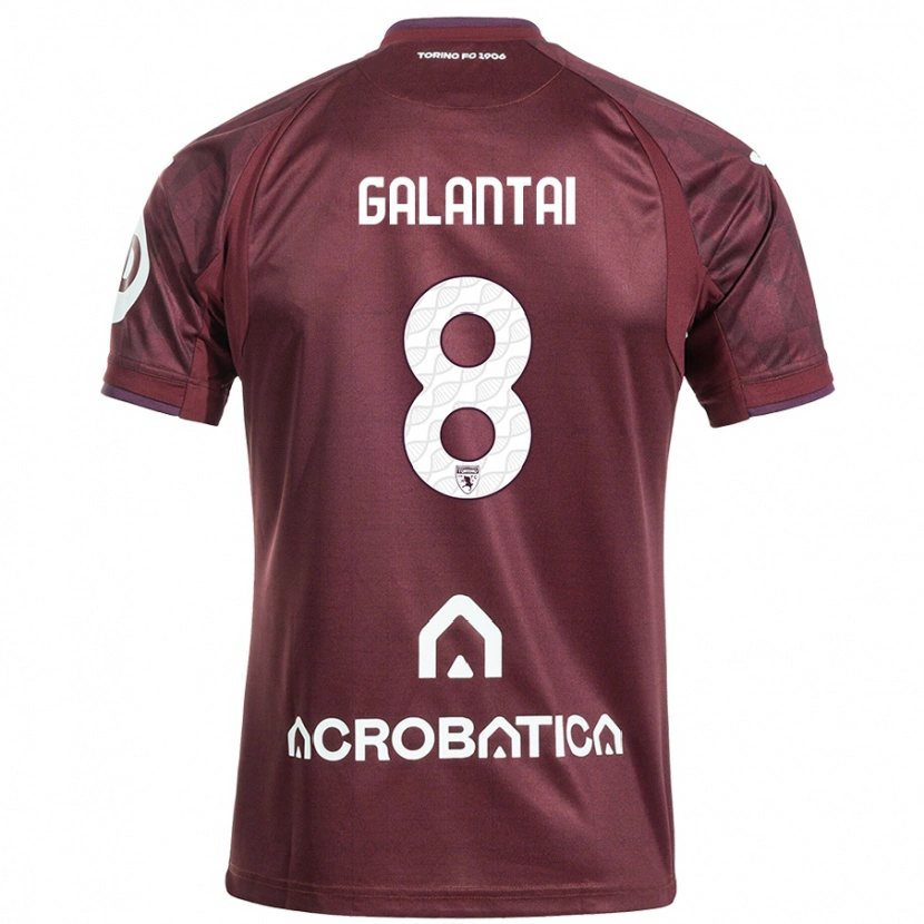 Danxen Damen Tamás Galántai #8 Kastanienbraun Weiß Heimtrikot Trikot 2024/25 T-Shirt