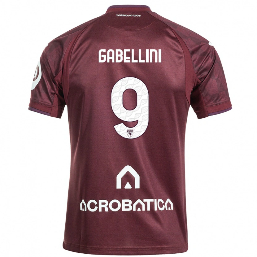 Danxen Damen Tommaso Gabellini #9 Kastanienbraun Weiß Heimtrikot Trikot 2024/25 T-Shirt
