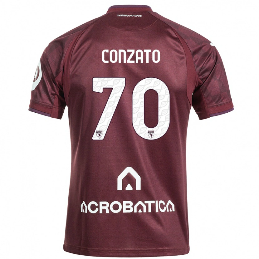 Danxen Damen Filippo Conzato #70 Kastanienbraun Weiß Heimtrikot Trikot 2024/25 T-Shirt
