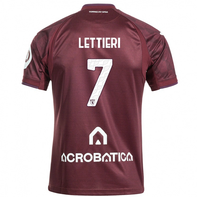 Danxen Damen Jessica Lettieri #7 Kastanienbraun Weiß Heimtrikot Trikot 2024/25 T-Shirt