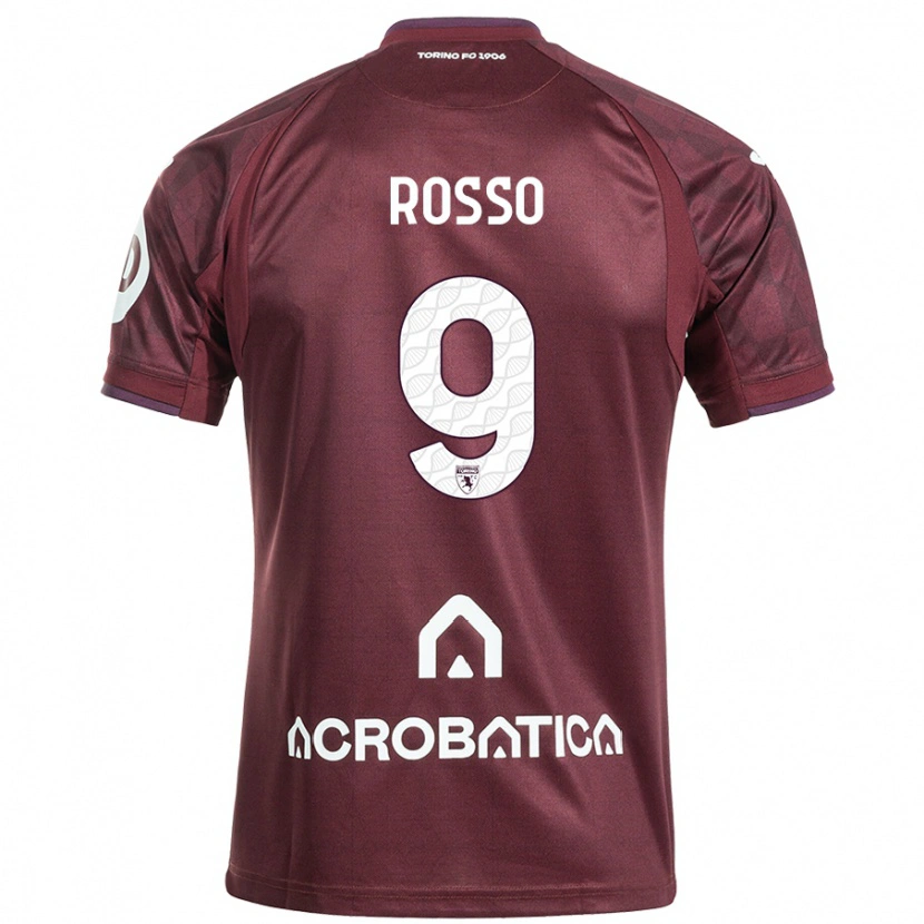 Danxen Damen Eleonora Rosso #9 Kastanienbraun Weiß Heimtrikot Trikot 2024/25 T-Shirt