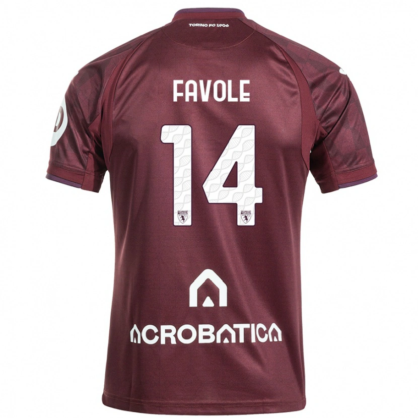 Danxen Damen Annalisa Favole #14 Kastanienbraun Weiß Heimtrikot Trikot 2024/25 T-Shirt