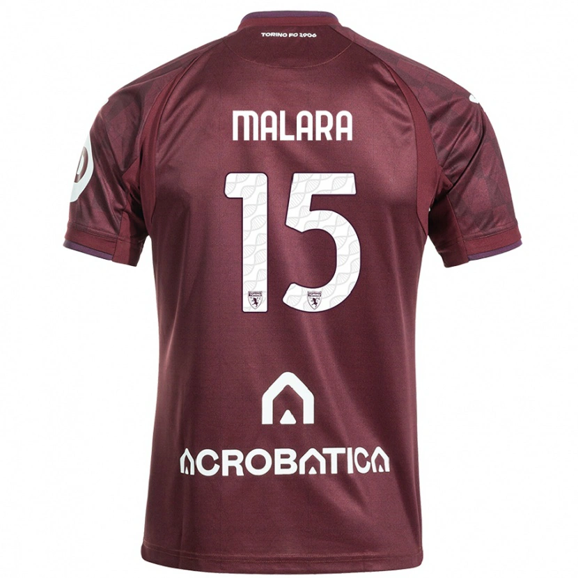 Danxen Damen Sara Malara #15 Kastanienbraun Weiß Heimtrikot Trikot 2024/25 T-Shirt
