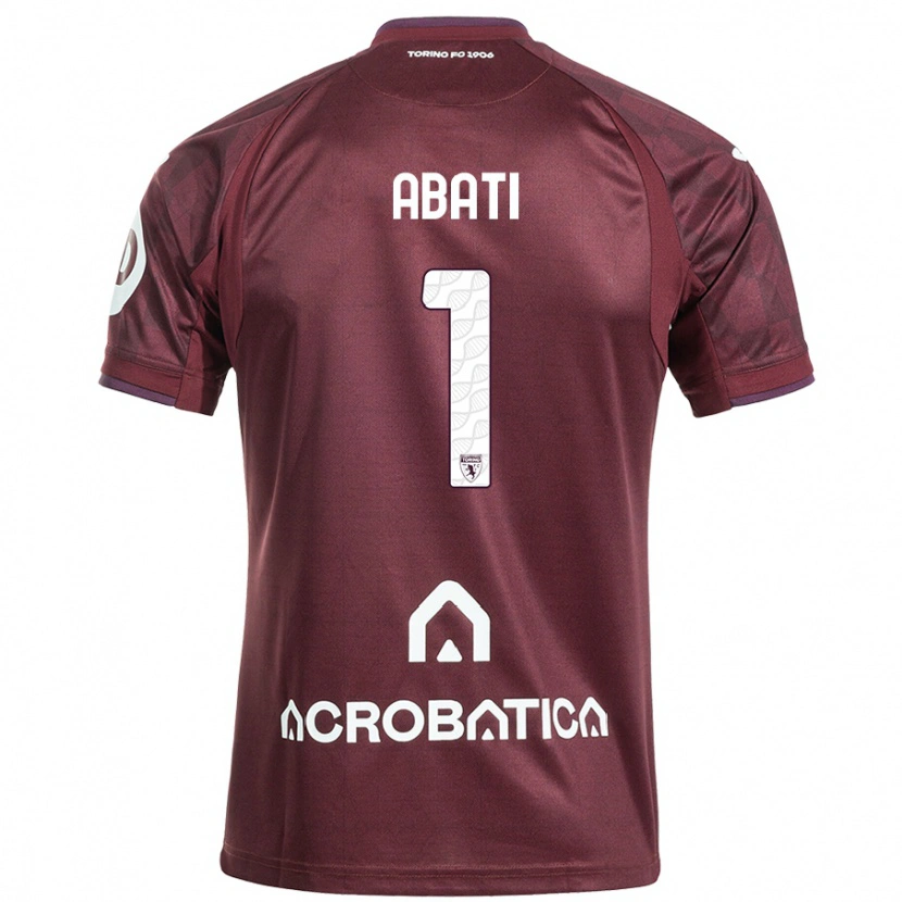 Danxen Damen Lorenzo Abati #1 Kastanienbraun Weiß Heimtrikot Trikot 2024/25 T-Shirt