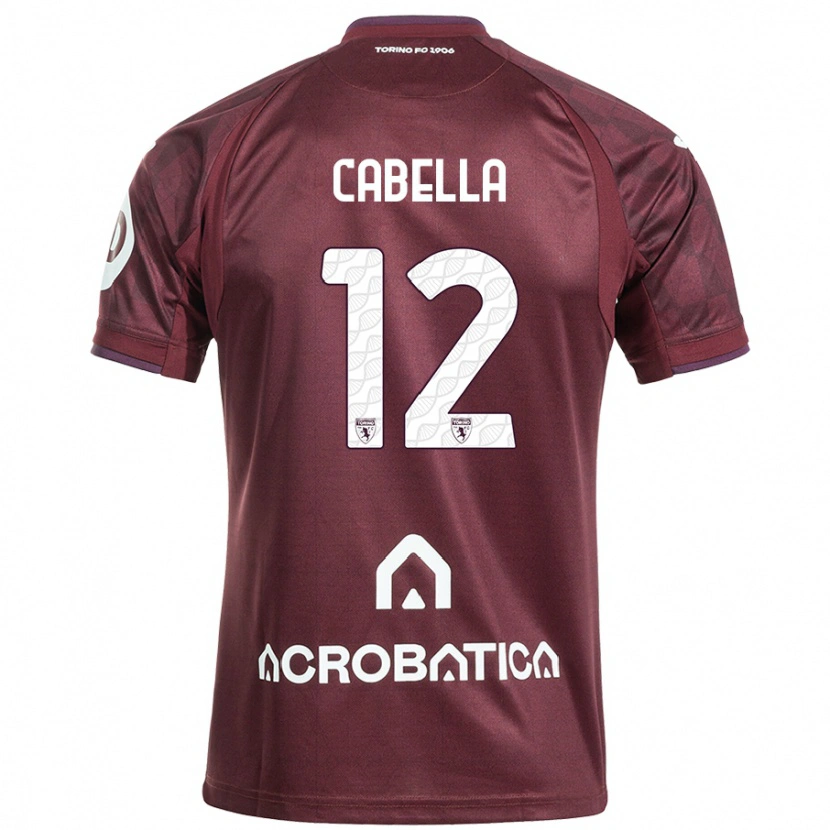 Danxen Damen Matteo Cabella #12 Kastanienbraun Weiß Heimtrikot Trikot 2024/25 T-Shirt