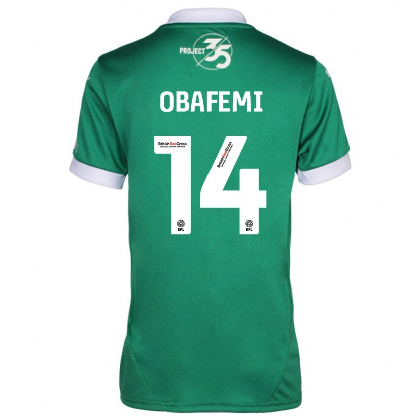 Danxen Damen Michael Obafemi #14 Grün Weiß Heimtrikot Trikot 2024/25 T-Shirt