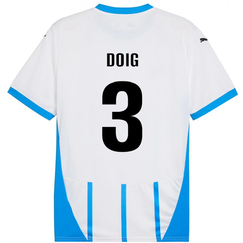Danxen Damen Josh Doig #3 Weiß Blau Auswärtstrikot Trikot 2024/25 T-Shirt