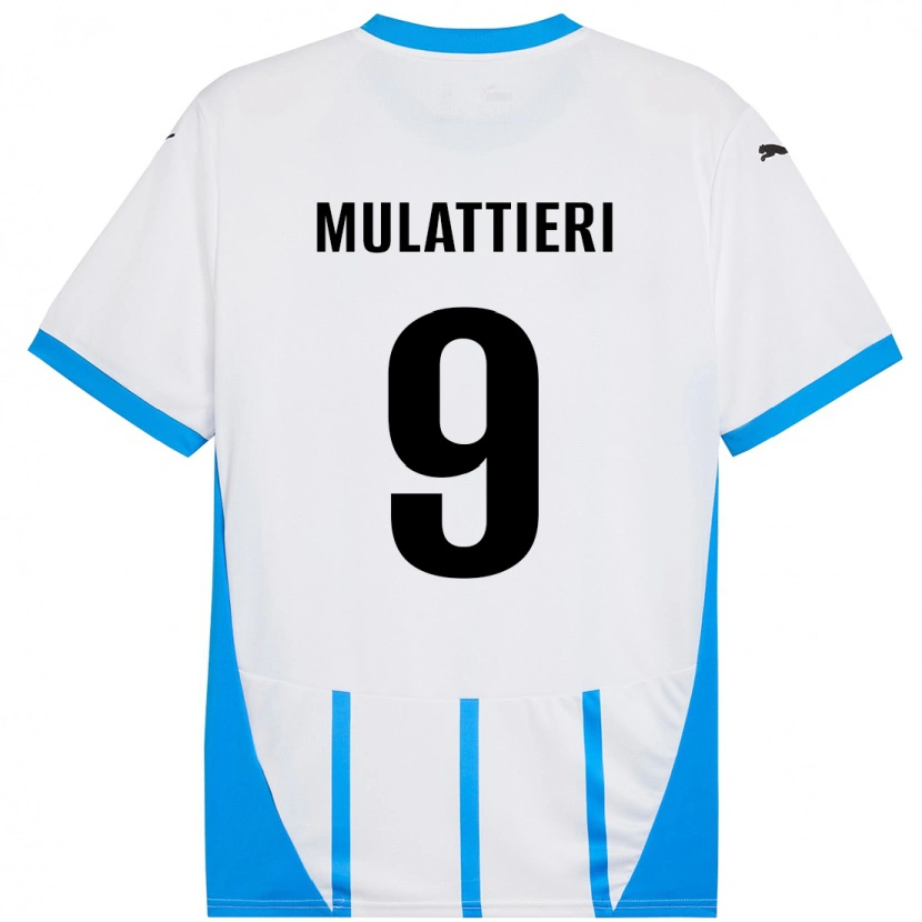 Danxen Damen Samuele Mulattieri #9 Weiß Blau Auswärtstrikot Trikot 2024/25 T-Shirt