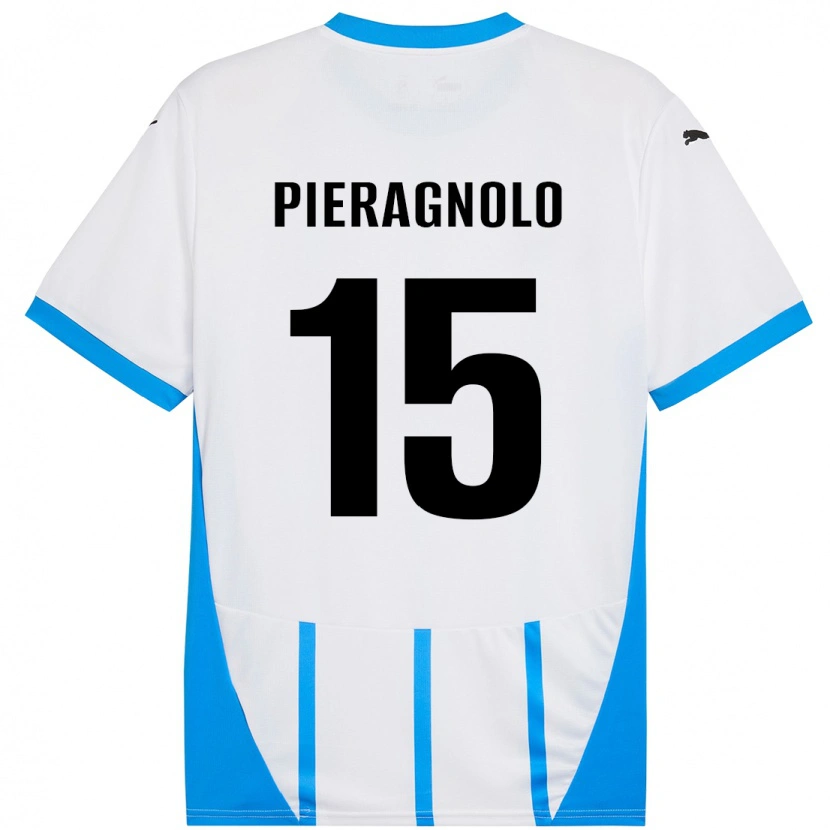 Danxen Damen Edoardo Pieragnolo #15 Weiß Blau Auswärtstrikot Trikot 2024/25 T-Shirt