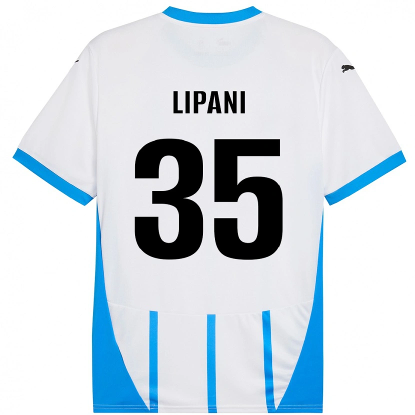 Danxen Damen Luca Lipani #35 Weiß Blau Auswärtstrikot Trikot 2024/25 T-Shirt