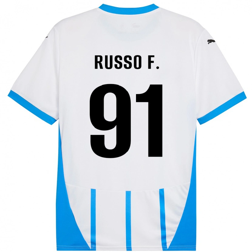Danxen Damen Flavio Russo #91 Weiß Blau Auswärtstrikot Trikot 2024/25 T-Shirt