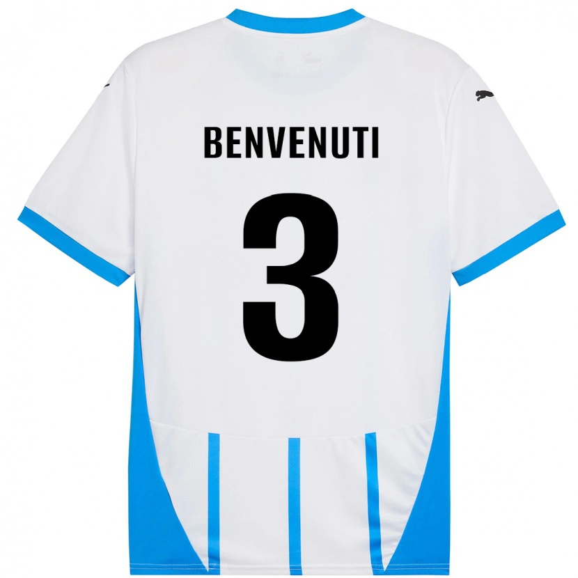 Danxen Damen Tommaso Benvenuti #3 Weiß Blau Auswärtstrikot Trikot 2024/25 T-Shirt