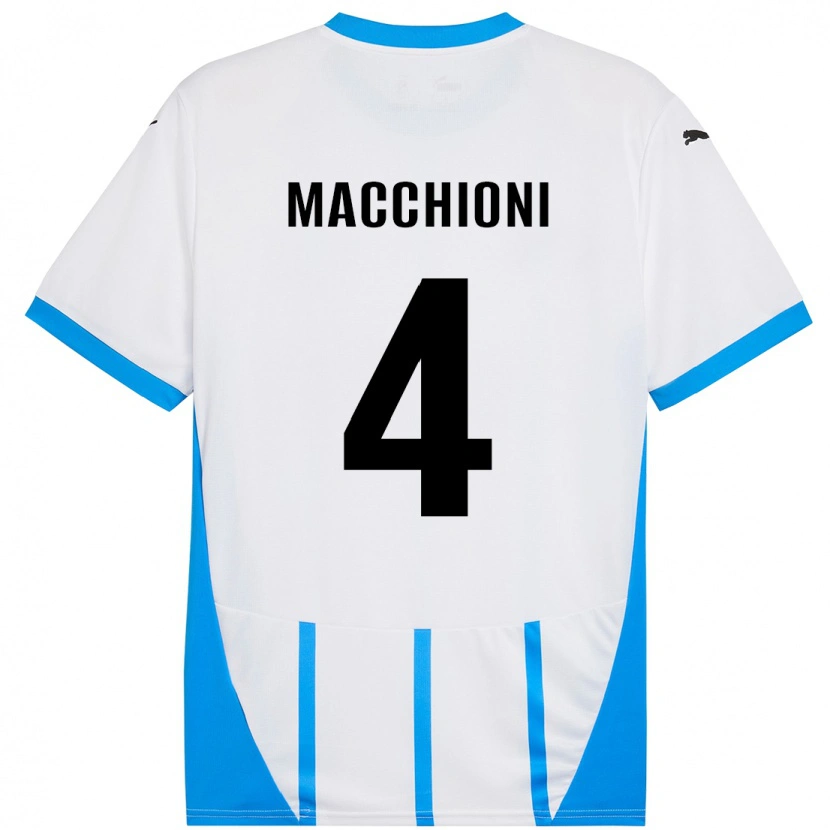 Danxen Damen Tommaso Macchioni #4 Weiß Blau Auswärtstrikot Trikot 2024/25 T-Shirt
