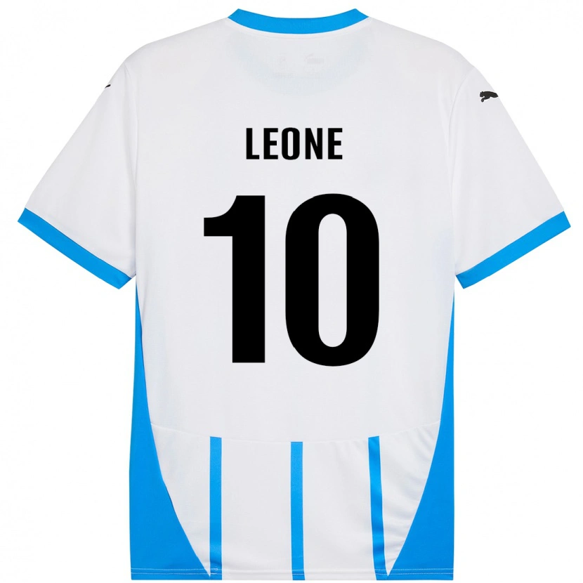 Danxen Damen Kevin Leone #10 Weiß Blau Auswärtstrikot Trikot 2024/25 T-Shirt