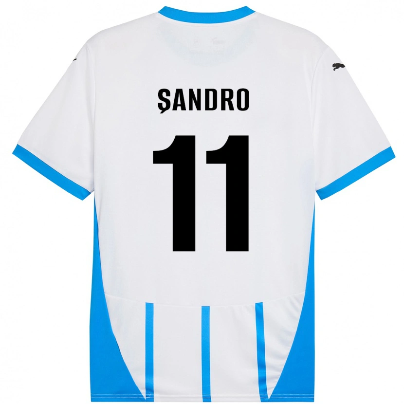 Danxen Damen Denis Șandro #11 Weiß Blau Auswärtstrikot Trikot 2024/25 T-Shirt