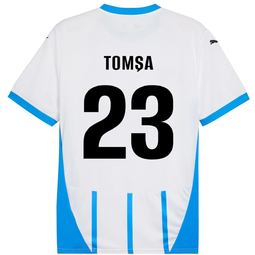 Danxen Damen Troy Tomșa #23 Weiß Blau Auswärtstrikot Trikot 2024/25 T-Shirt
