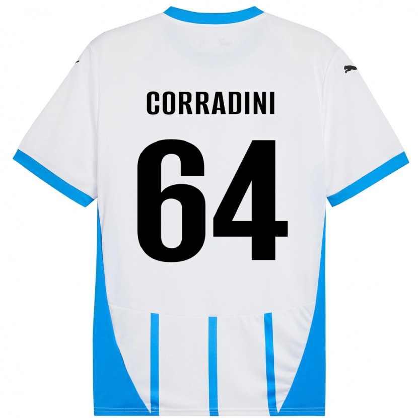 Danxen Damen Francesco Corradini #64 Weiß Blau Auswärtstrikot Trikot 2024/25 T-Shirt