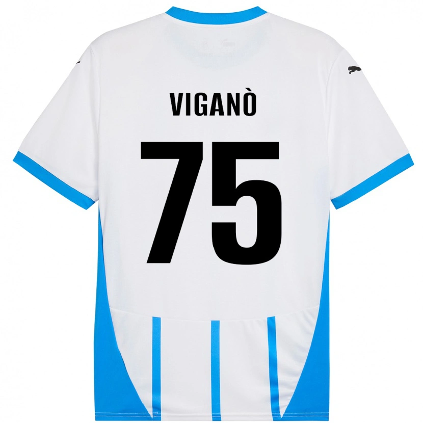 Danxen Damen Lorenzo Viganò #75 Weiß Blau Auswärtstrikot Trikot 2024/25 T-Shirt