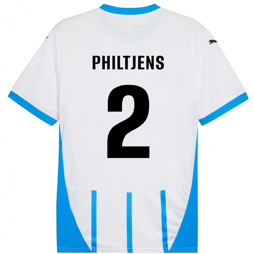 Danxen Damen Davina Philtjens #2 Weiß Blau Auswärtstrikot Trikot 2024/25 T-Shirt