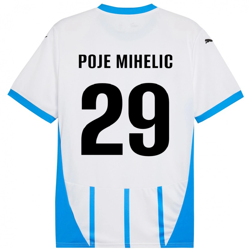 Danxen Damen Naja Poje Mihelič #29 Weiß Blau Auswärtstrikot Trikot 2024/25 T-Shirt