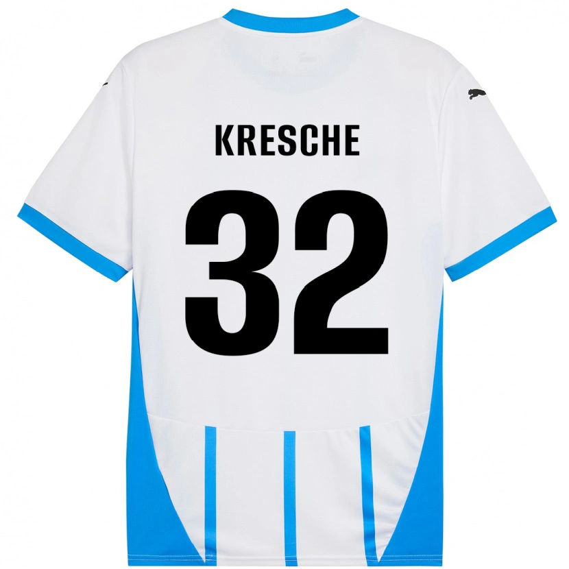 Danxen Damen Isabella Kresche #32 Weiß Blau Auswärtstrikot Trikot 2024/25 T-Shirt