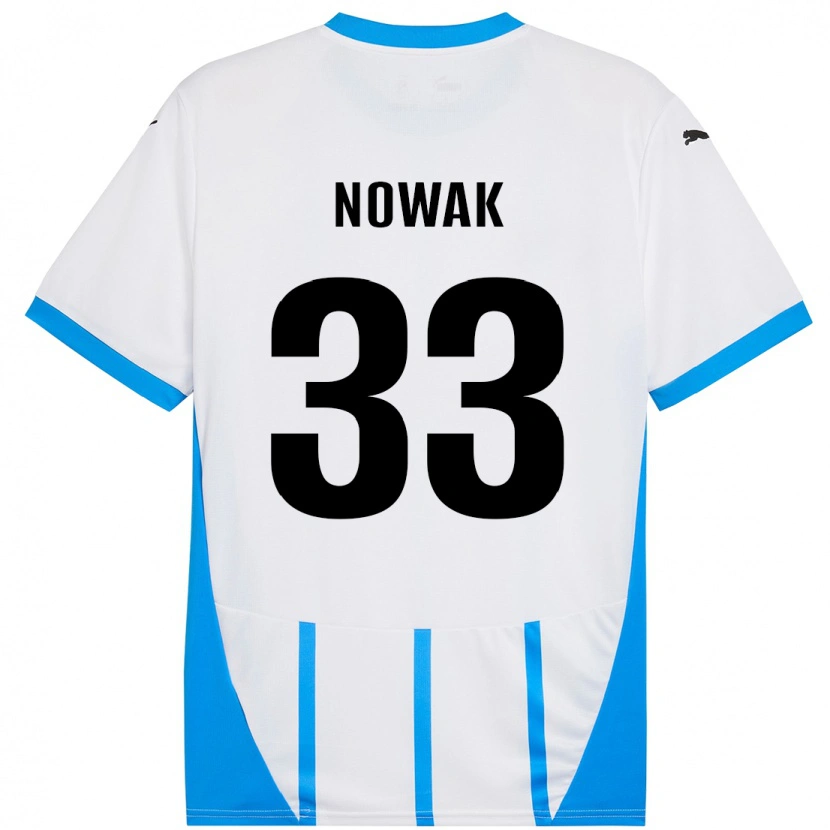 Danxen Damen Julie Nowak #33 Weiß Blau Auswärtstrikot Trikot 2024/25 T-Shirt