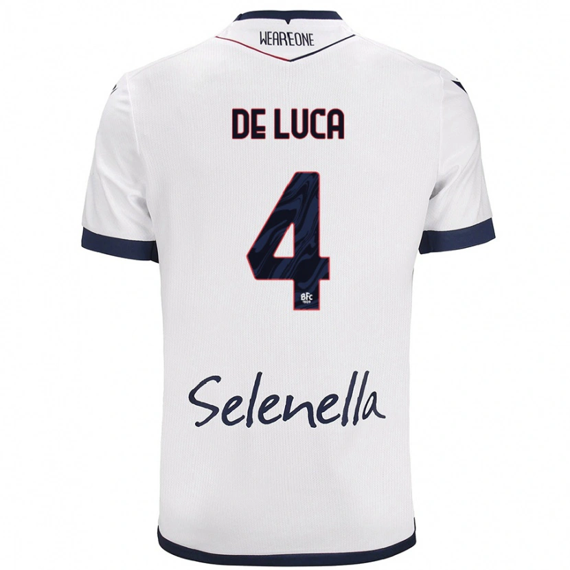 Danxen Damen Alessandro De Luca #4 Weiß Königsblau Auswärtstrikot Trikot 2024/25 T-Shirt