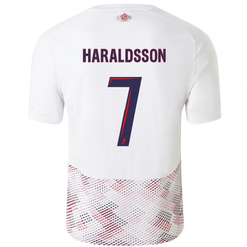 Danxen Damen Hákon Arnar Haraldsson #7 Weiß Königsblau Auswärtstrikot Trikot 2024/25 T-Shirt