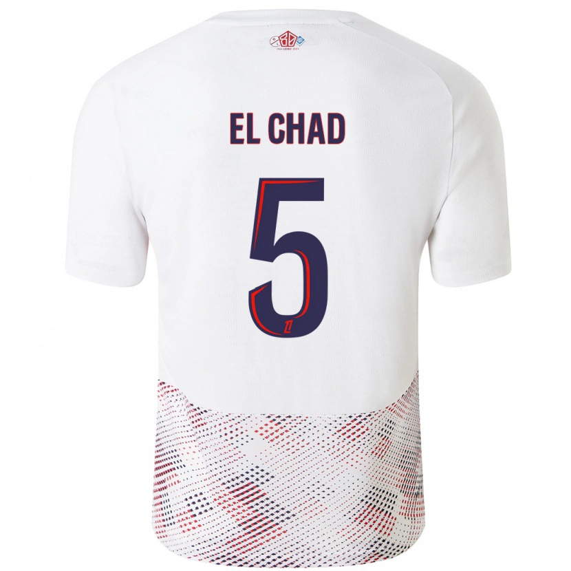 Danxen Damen Nesryne El Chad #5 Weiß Königsblau Auswärtstrikot Trikot 2024/25 T-Shirt