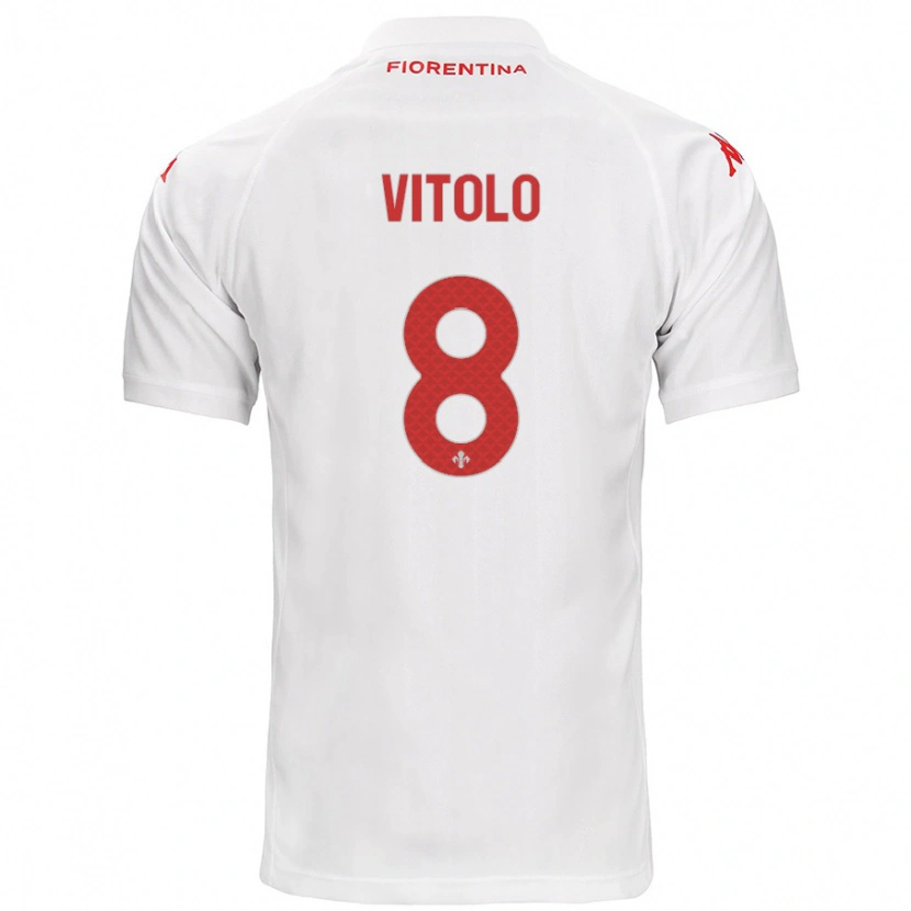 Danxen Damen Federico Vitolo #8 Weiß Auswärtstrikot Trikot 2024/25 T-Shirt