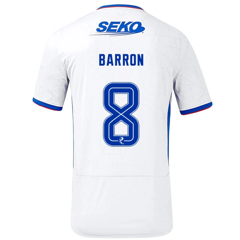 Danxen Damen Connor Barron #8 Weiß Blau Auswärtstrikot Trikot 2024/25 T-Shirt