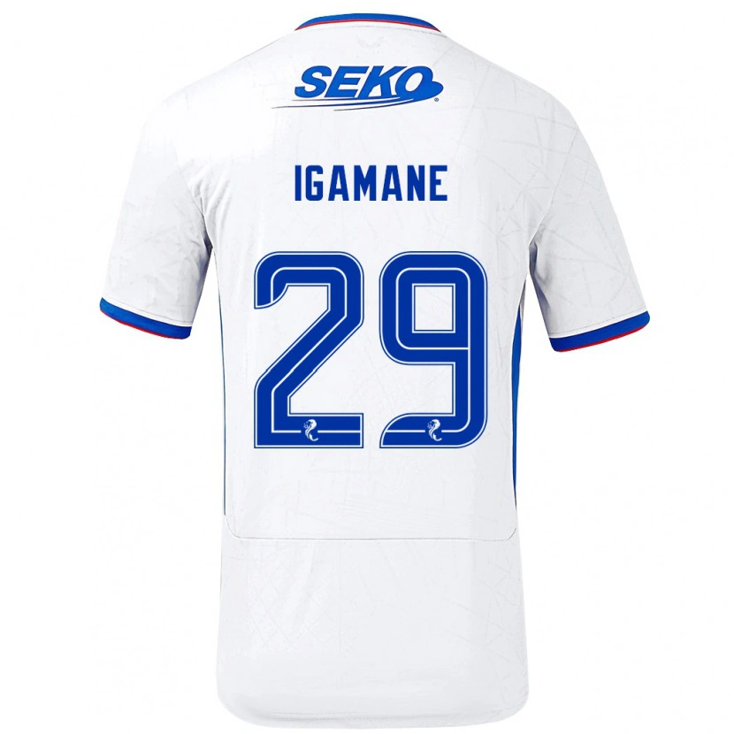 Danxen Damen Hamza Igamane #29 Weiß Blau Auswärtstrikot Trikot 2024/25 T-Shirt