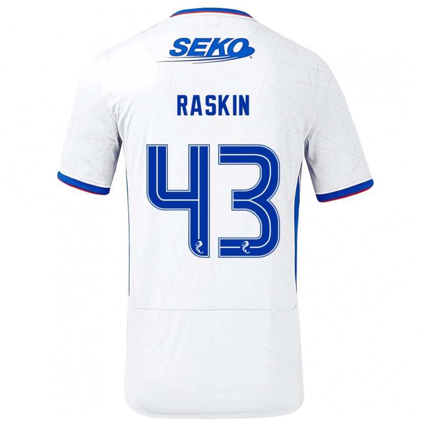 Danxen Damen Nicolas Raskin #43 Weiß Blau Auswärtstrikot Trikot 2024/25 T-Shirt